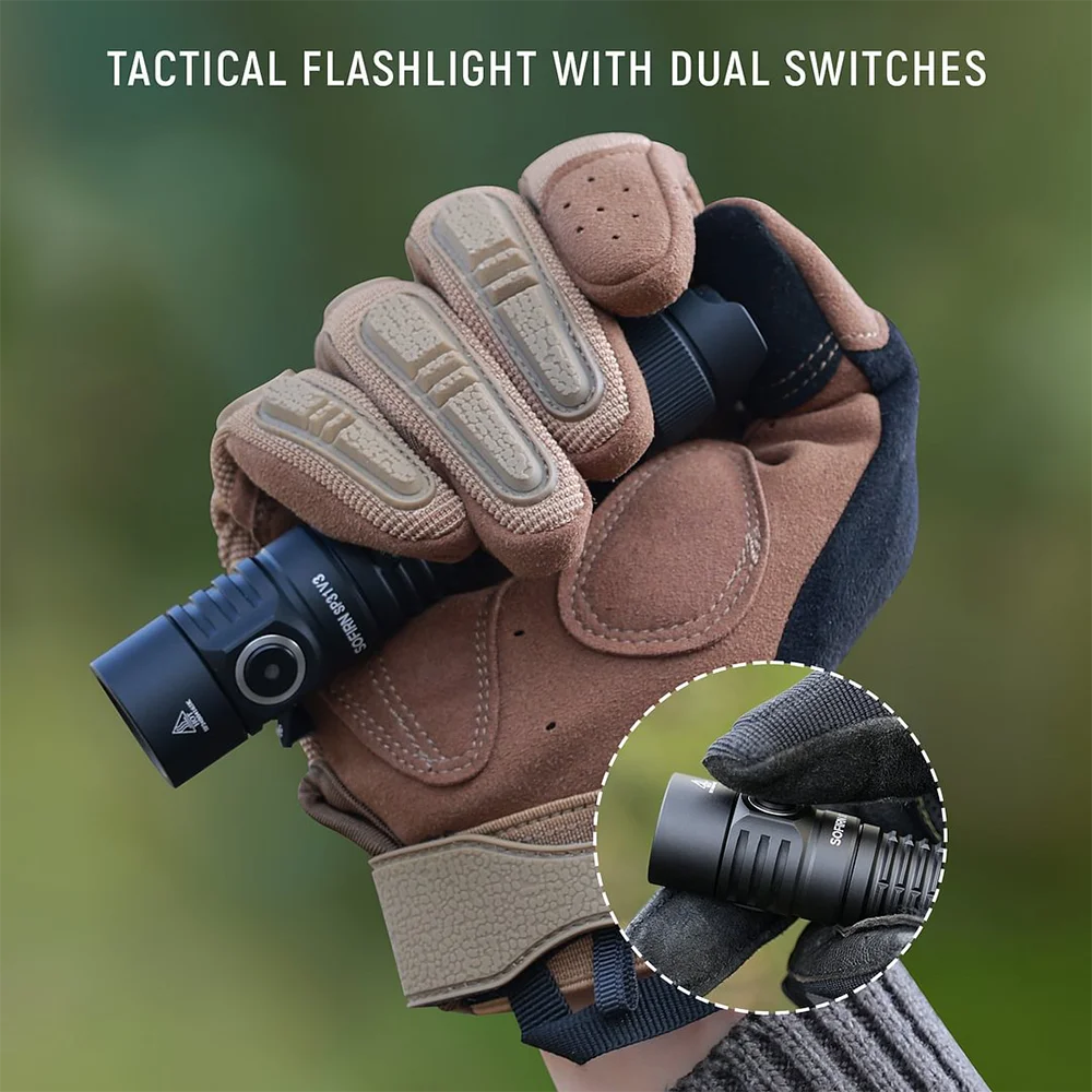 Powerful Tactical Flashlight, 2000lm, LED Torch, USB C Rechargeable Light