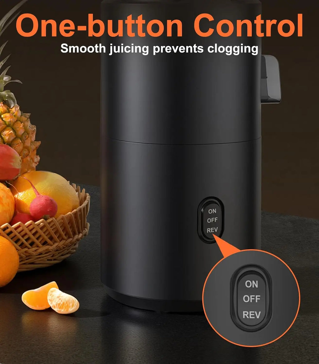 Cold Press Juicer Machine 400W Double Press Masticating Slow Juicer High Juice Yield Large Feed Chute Easy Clean Whole Fruits Vegetables Dark Black