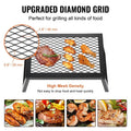 Folding Campfire Grill Heavy Duty Steel Mesh Grate 18 Portable Camping Grates Over Fire Pit Camp Fire Cooking Equipment with Le