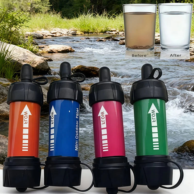 Emergency Survival & Camping Portable Water Filter - Emergency & Disaster Purifies Water Source On-The-Go
