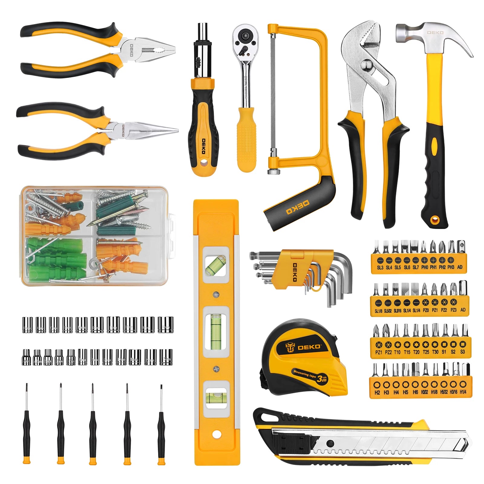 228Pcs Socket, Auto Repair Tool Combination, Package Mixed Tool Set Hand Tool Kit with Toolbox Storage Case
