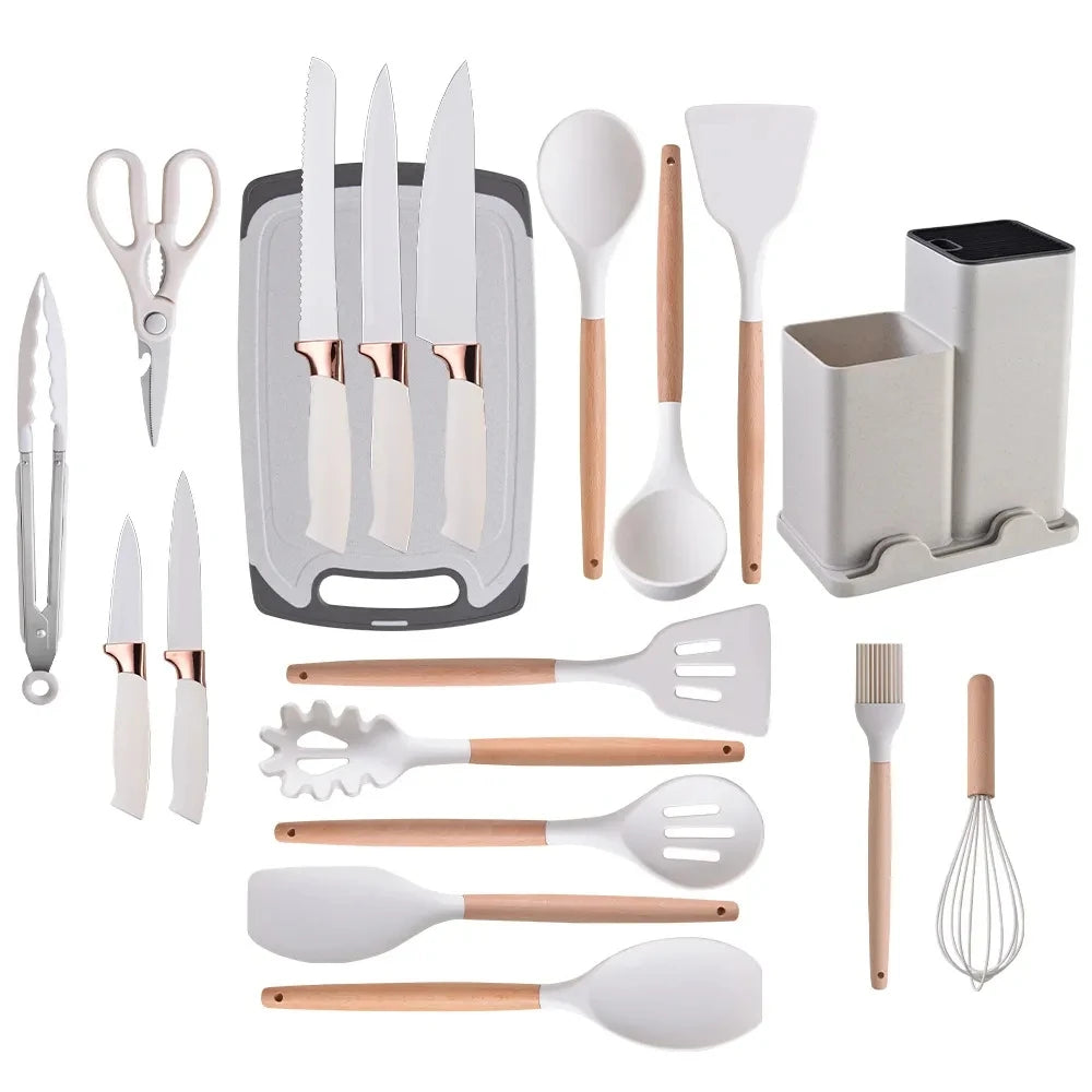 Stainless Steel & Food-Grade Silicone Kitchenware Set Multi-Functional Combination