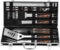 22PCS Stainless Steel BBQ Tool Set with Aluminum Case - Outdoor Grilling Kit for Men & Dad