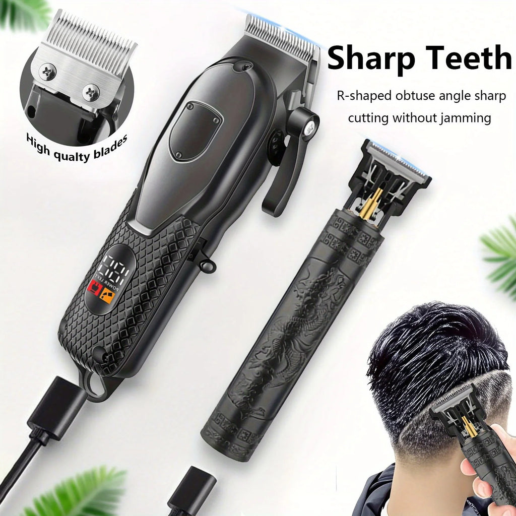 Hair Clippers Set for Men,  LED Display, Professional Cordless Hair Clipper Shaver Beard Trimmer Holiday Gift for Him