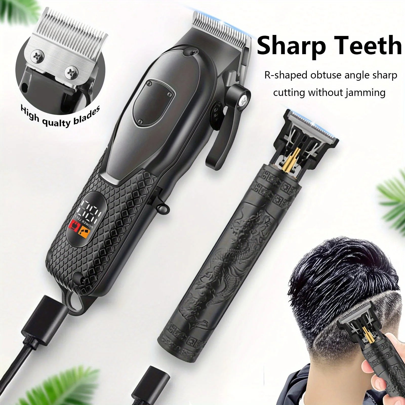 Hair Clippers Set for Men,  LED Display, Professional Cordless Hair Clipper Shaver Beard Trimmer Holiday Gift for Him