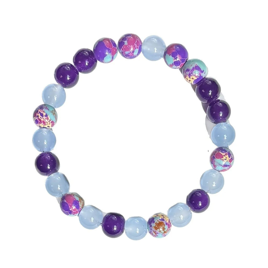 1pc/Peace of Mind Bracelet made of Imperial Jasper and Amethyst, Handmade Jewelry for Men and Women Self-Control and Balance