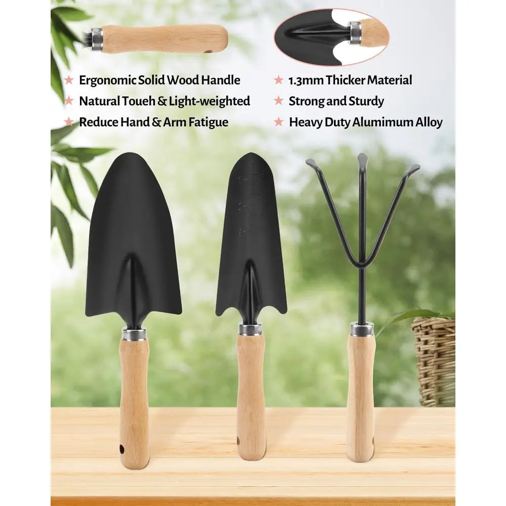 5-Piece Pink Gardening Tool Set with Floral Bag