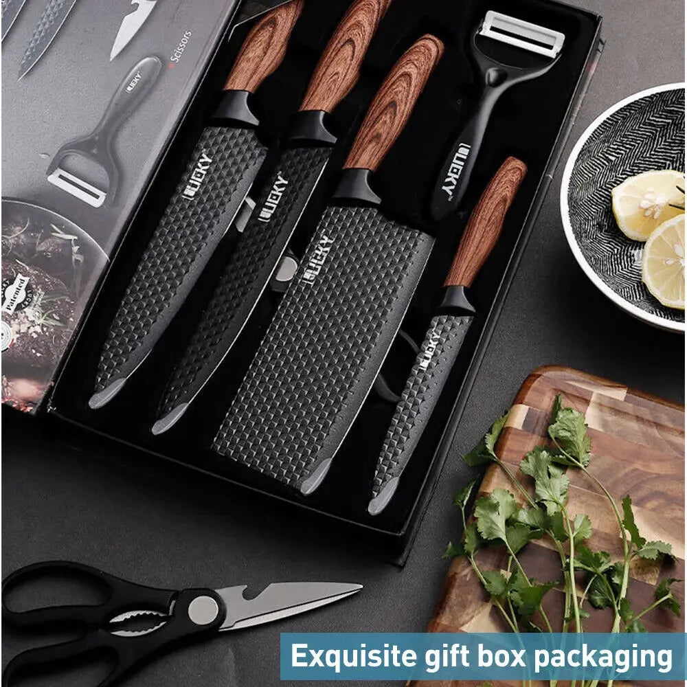 Kitchen Knife Set Stainless Steel Knife, 6-Piece, Essential Cooking Tools
