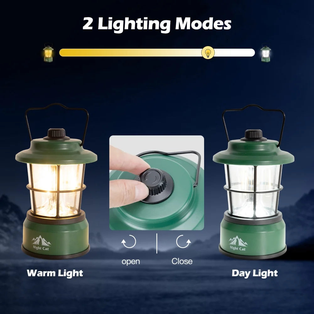 LED Camping Lantern: Portable Outdoor Light for Camping Hiking Fishing Picnic Emergency 4xAA Battery Powered (Not Included)
