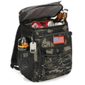 Outdoor tactical backpack cooler, 25L insulated storage with leakage-proof design, black nylon fabric, long-hours temperature r