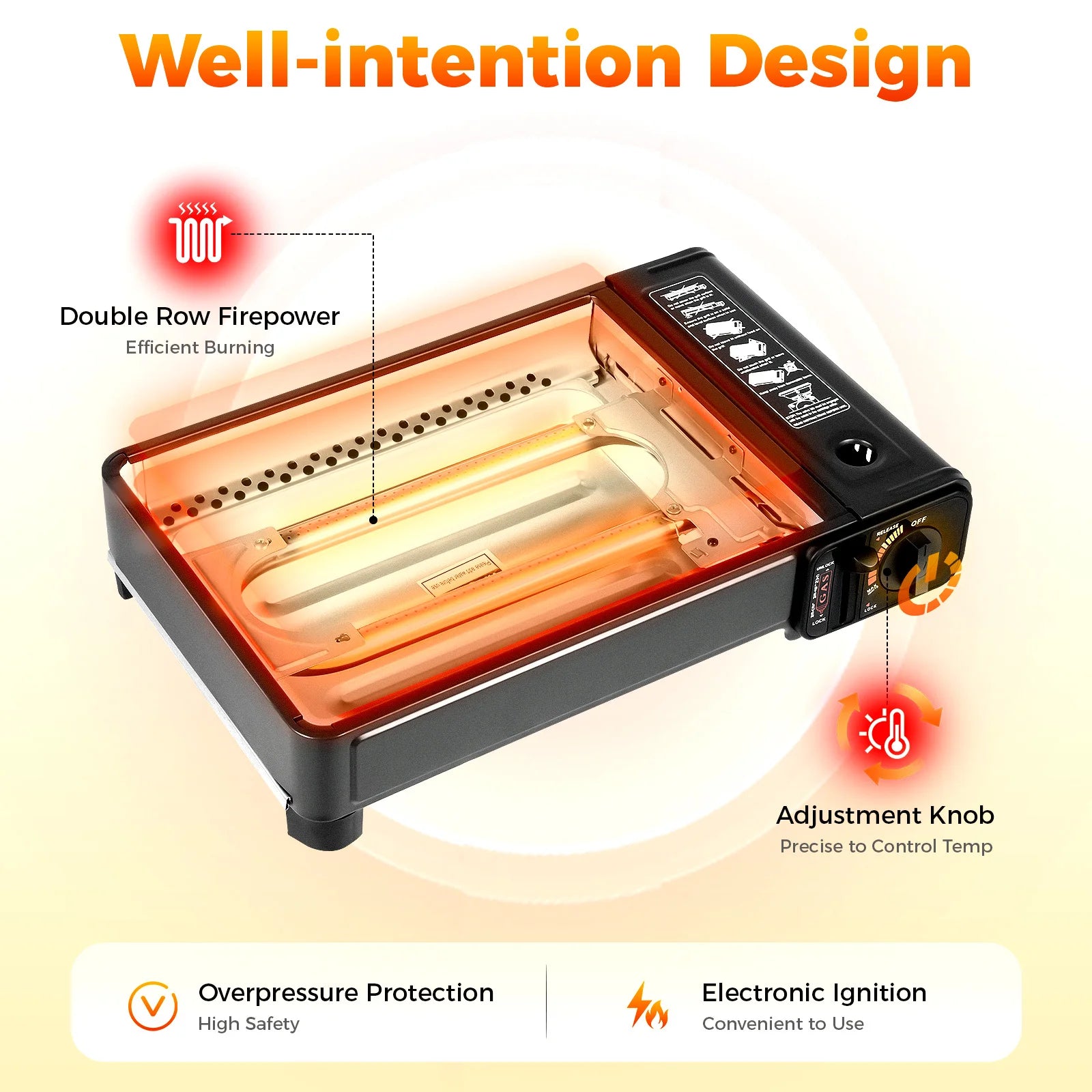 Portable Camping Gas Grill/Stove, Butane Gas Burning Grill, Barbecue Grill