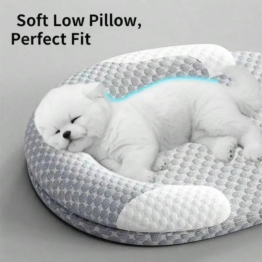 1pc Orthopedic Foam Dog Bed Cooling Mat, Pet Cat Dog Ice Bean Pad, Breathable Non-Slip Washable Cool Dog Bed Mat,