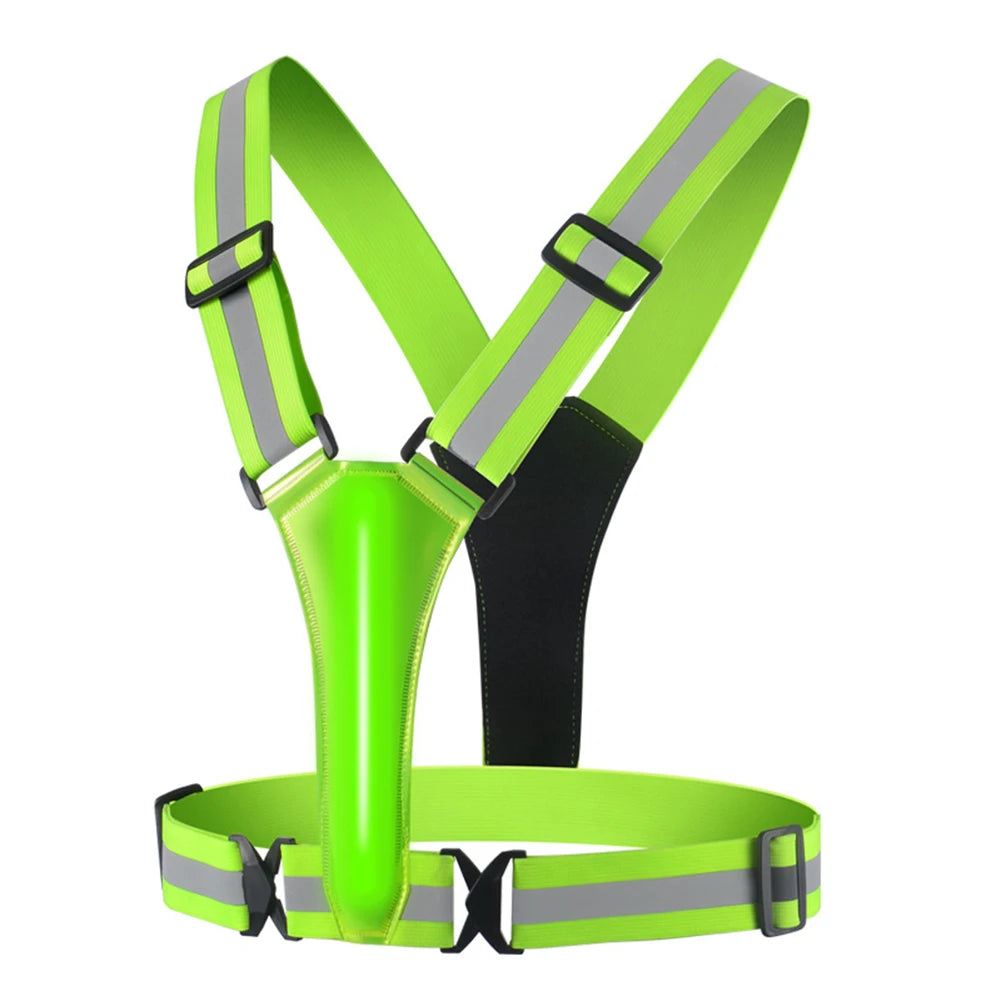 LED Running Vest USB Rechargeable Reflective Security Vest Adjustable Night Running Riding Clothing High Visibility Elastic Band