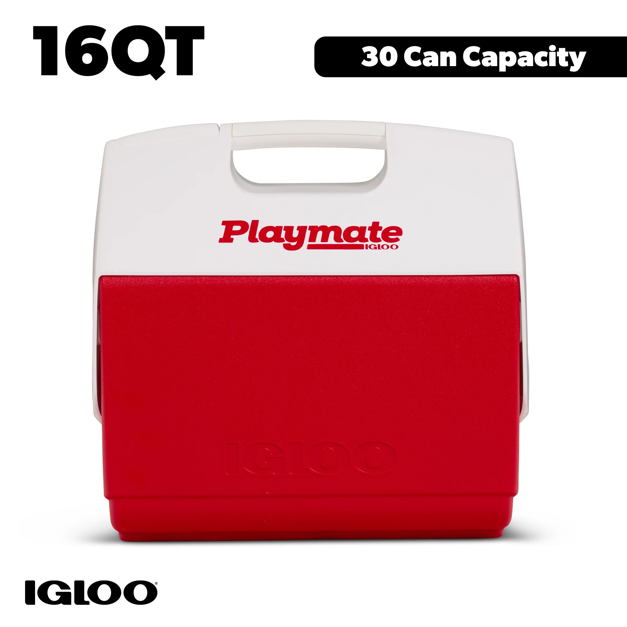 16 QT Playmate Elite Ice Chest Cooler Holds 30 Cans Compact Red Portable Insulated Beverage Chiller