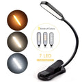LED Book Light, USB Rechargeable Reading Light, 3-Level Warm Cool White Daylight, Portable Flexible, Easy Clip Night Reading Lamp