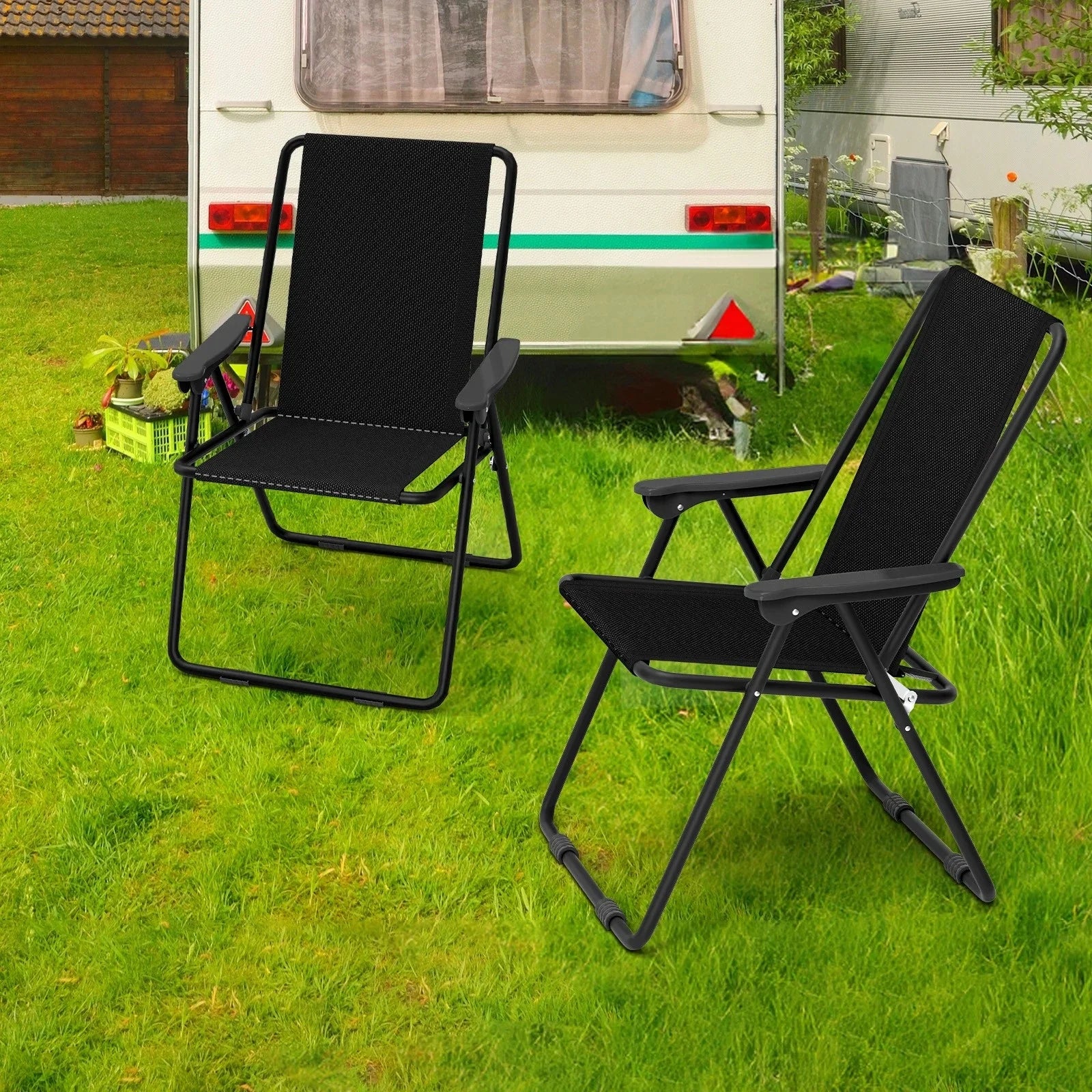 Heavy Duty Folding Beach Chair Portable Camping Lawn Chairs for Picnic Travel