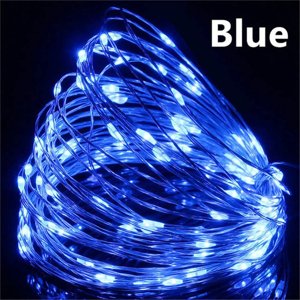 10/20/30M USB LED String Lights Copper Silver Wire Garland Light Waterproof Lights For Christmas Wedding Party Decoration