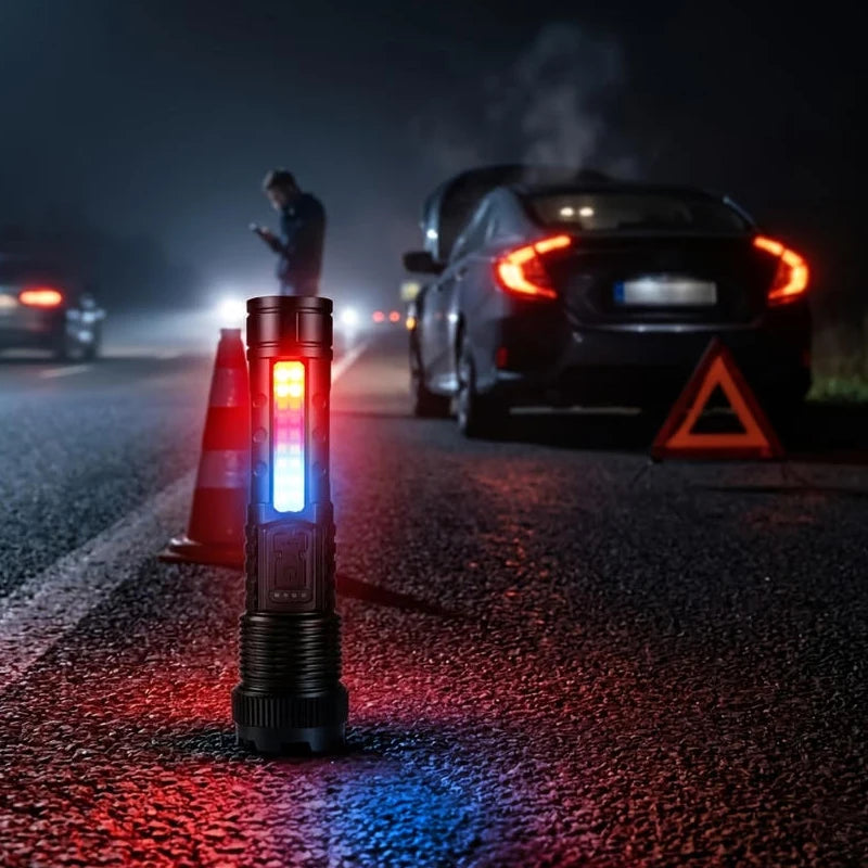 2PCS High Power LED Flashlight Strong Light Tactical Torch Rechargeable Portable Lamp Outdoor Emergency Camping Lantern