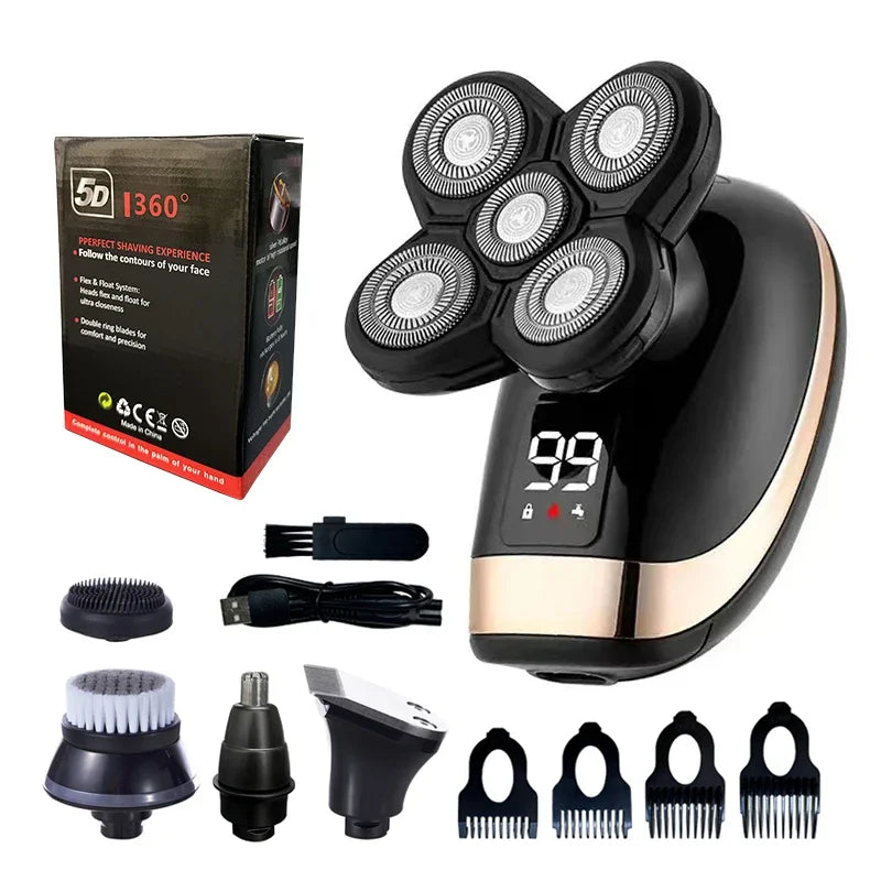 5 IN 1 Electric Razor, shaving, Beard Razor, Wet-Dry Dual Use Waterproof Fast Charging