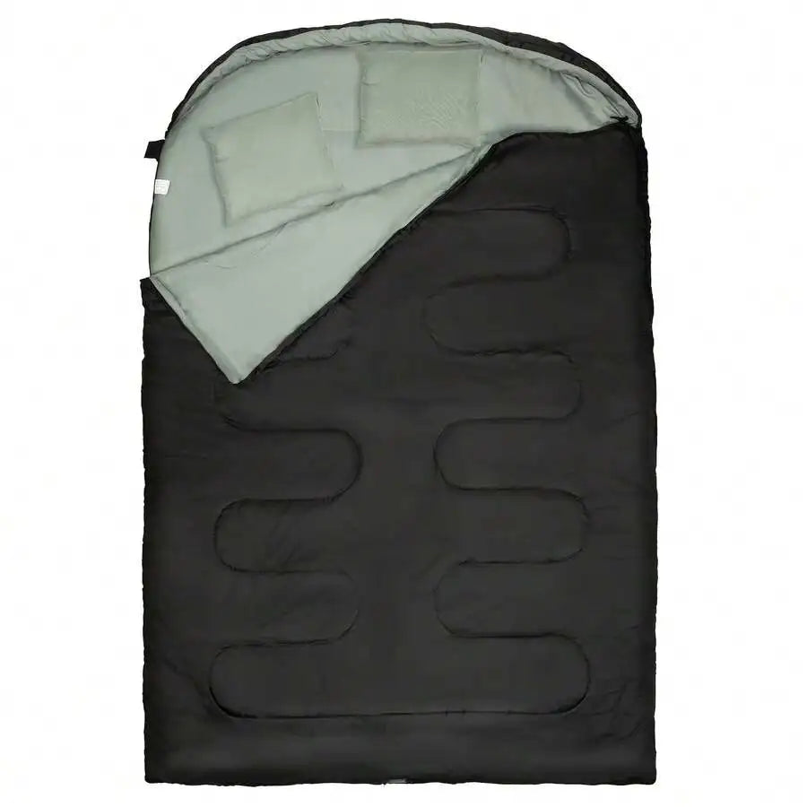 Extra Large Queen Size Double Sleeping Bag For Adults With 2 Pillows All Season Camping Hiking Backpacking