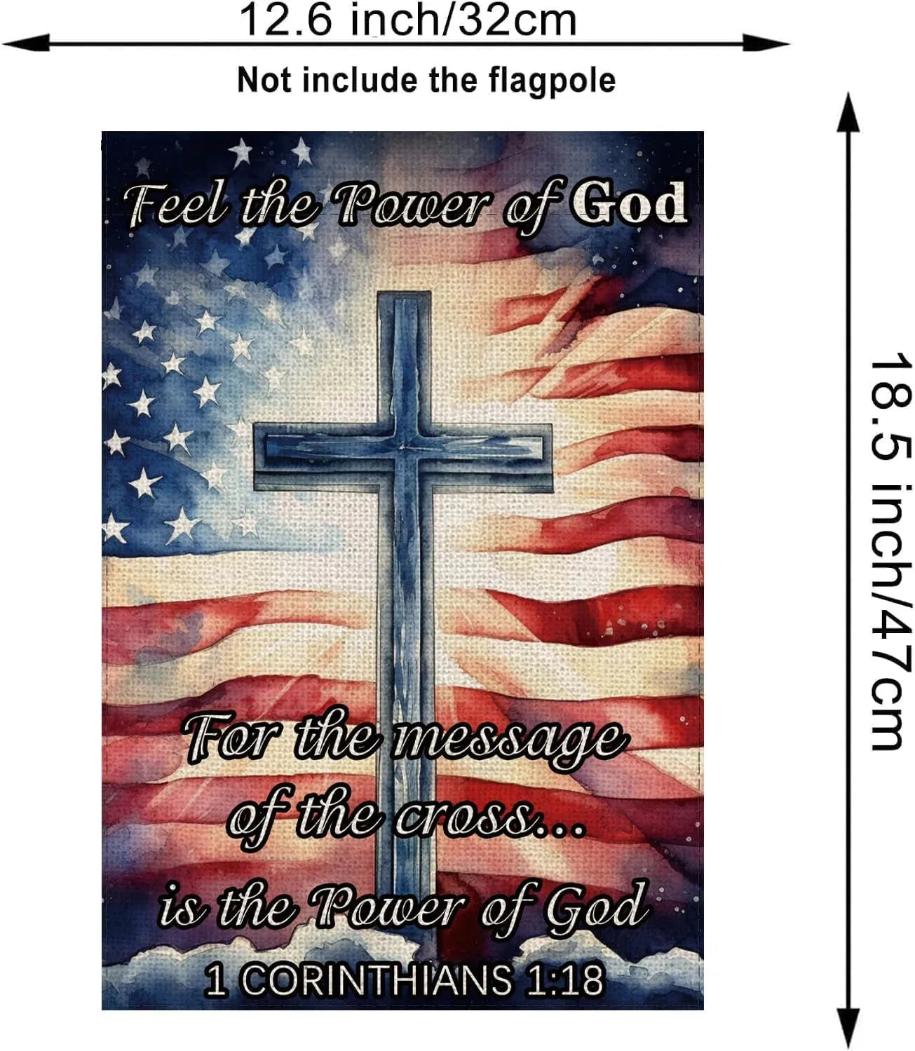 4th July Garden Flag Cross Vertical Double Sided Patriotic USA Flag for Outdoor Yard Lawn Porch Home Decor