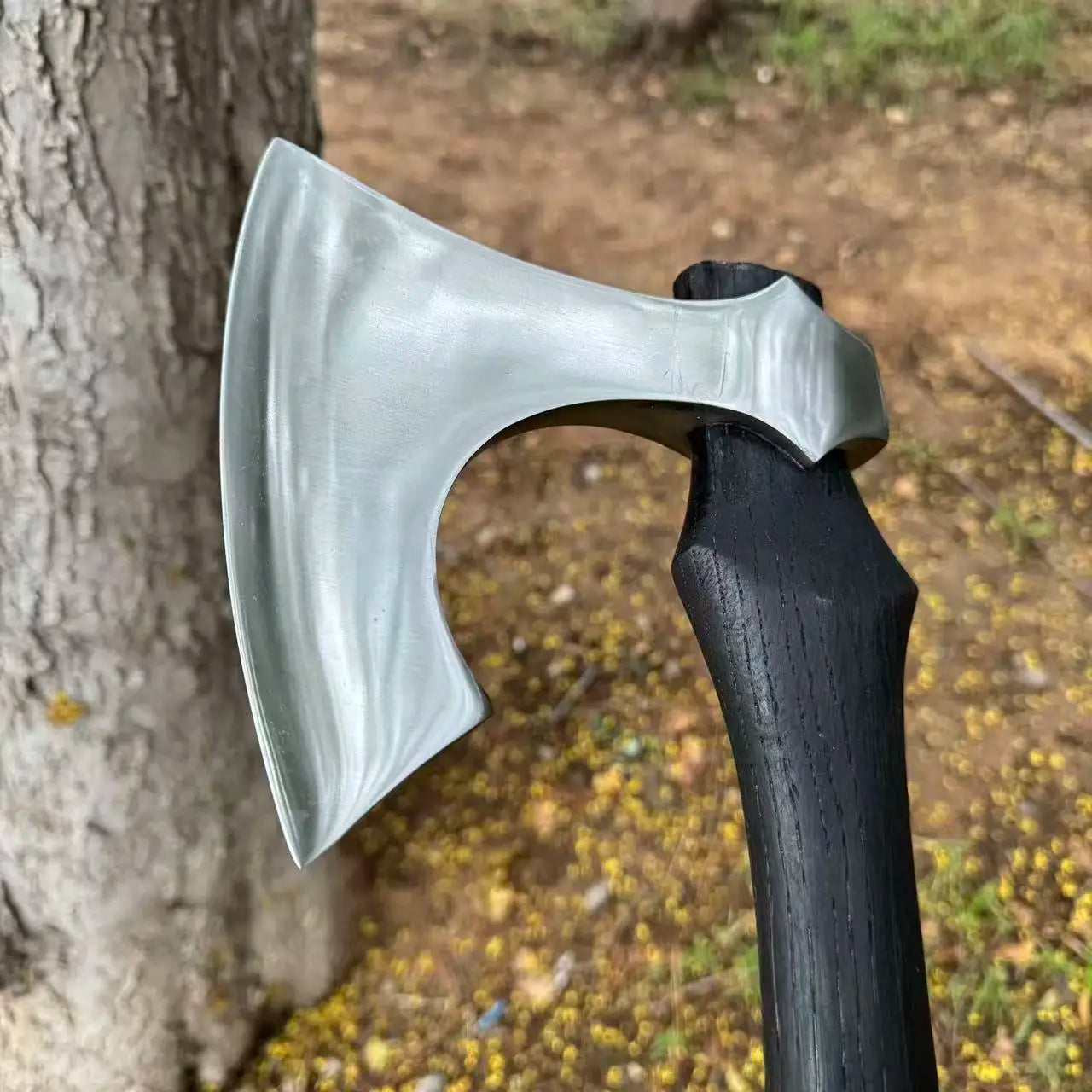 Outdoor Wide-blade Tactical Axe 65 Manganese Steel Aokaoka Wood Handle Camping Emergency Household Firewood Splitting EDC Tool