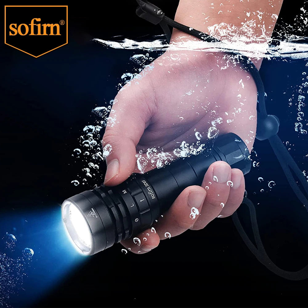 SD05 Scuba Diving Flashlight XHP50.2 Super Bright 3000lm 21700 Battery Dive Torch with Magnetic Switch 5000K 6500K