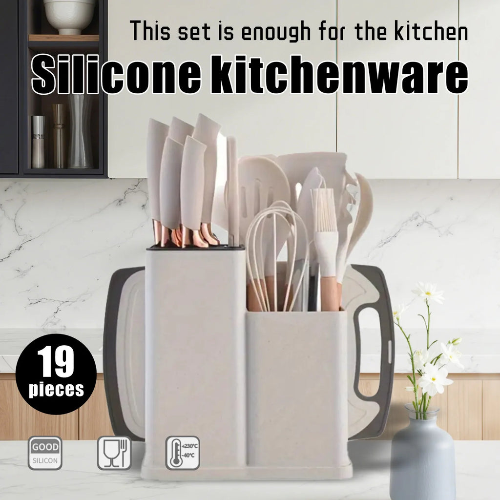 Stainless Steel & Food-Grade Silicone Kitchenware Set Multi-Functional Combination