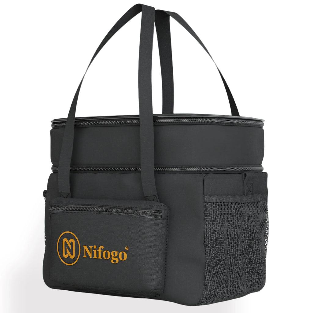 Insulated Cooler Bag, Leakproof Portable Thermal Lunch Cooler Tote with Adjustable Shoulder Strap, Large Capacity Waterproof Cooling Bag for Picnic, Camping, Beach, Travel, Work, Outdoor BBQ