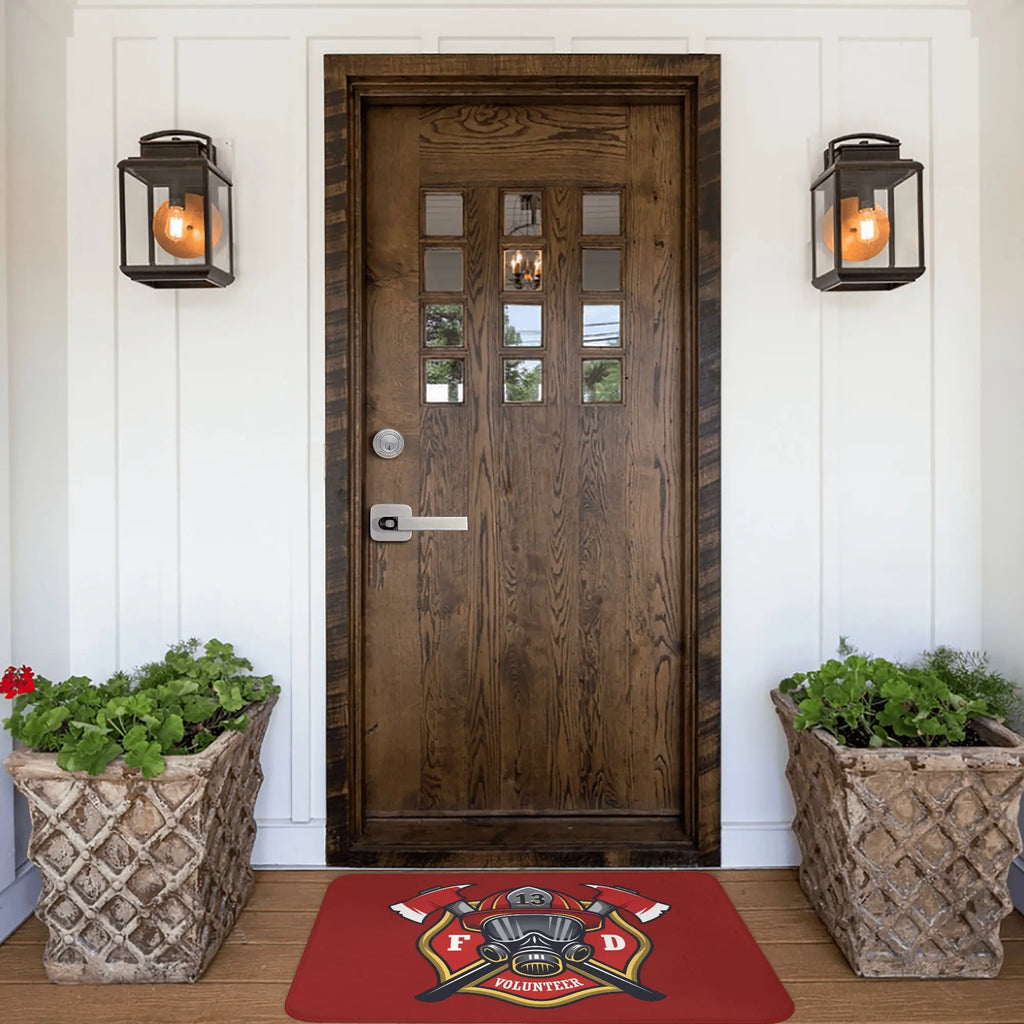 Firefighter Front Door Mat, Anti-Slip, Waterproof, Fire Rescue Doormat, Living Room, Entrance Rug