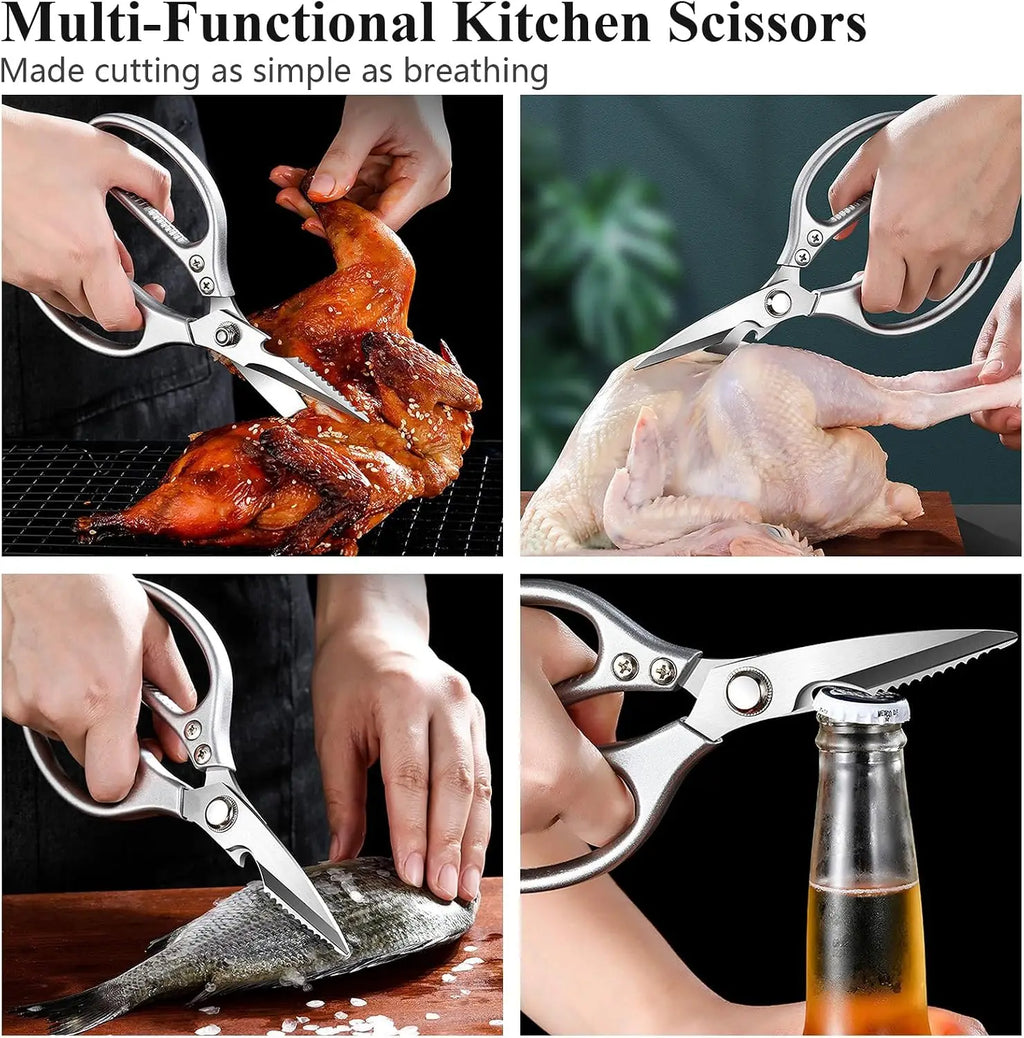 35pcs Deluxe Grilling Gifts Set for Birthday Fathers Day, Stainless Steel BBQ Accessories Kit for Men Dad, Professional Grill Tools Utensils with Scissors, Meat Claws in Aluminum Case
