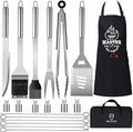 Grill Set with Apron for Men, BBQ Accessories, Outdoor Grilling Gifts, Camping Grill Kit