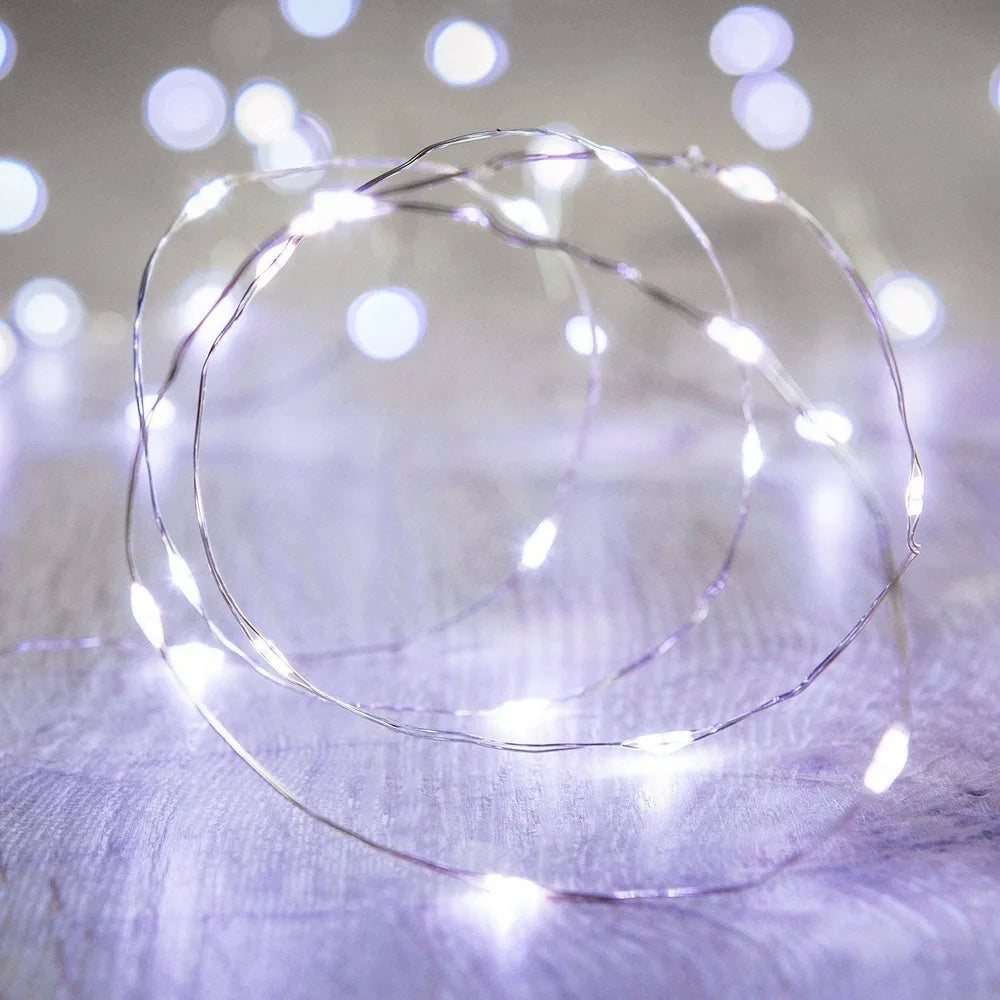 10/20/30M USB LED String Lights Copper Silver Wire Garland Light Waterproof Lights For Christmas Wedding Party Decoration