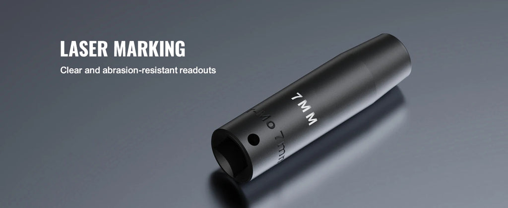 1/2" Drive Impact Socket Set,  6 Point Cr-V Alloy Steel, Easy-to-Read Size Markings, Rugged Construction
