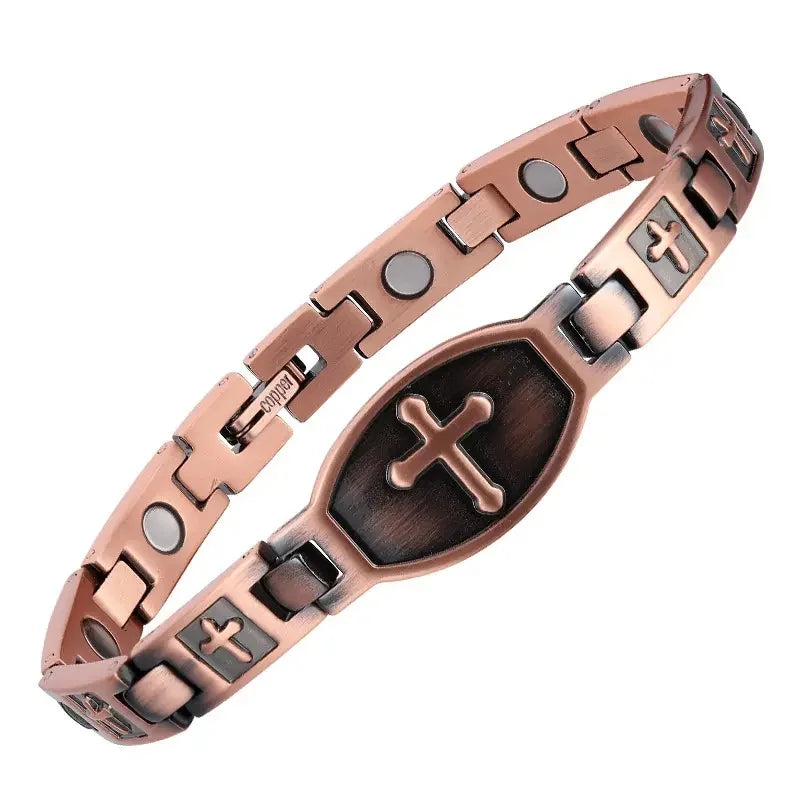 Copper Bracelets 99.99% Pure Copper Magnetic Bracelets with Effective Neodymium Magnets, Adjustable Jewelry with Sizing Tool