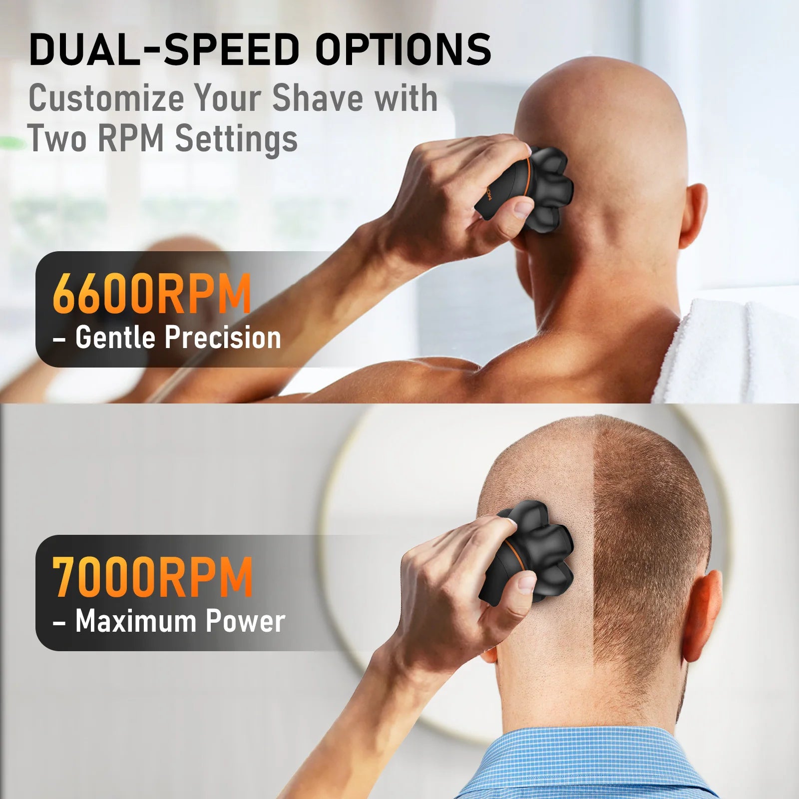 7D Head Shaver for Men IXP6 Waterproof USB Rechargeable Electric Hair Trimmer Beard  Floating Blade Magnetic Razor