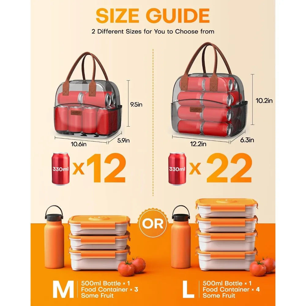 Insulated Lunch Bag for Women and Men Large Capacity 10L Tote Cooler Bag with Wear-Resistant Material for Office Work School Picnic Beach Travel Camping Hiking Outdoor Activities Leakproof Food Container Bento Box