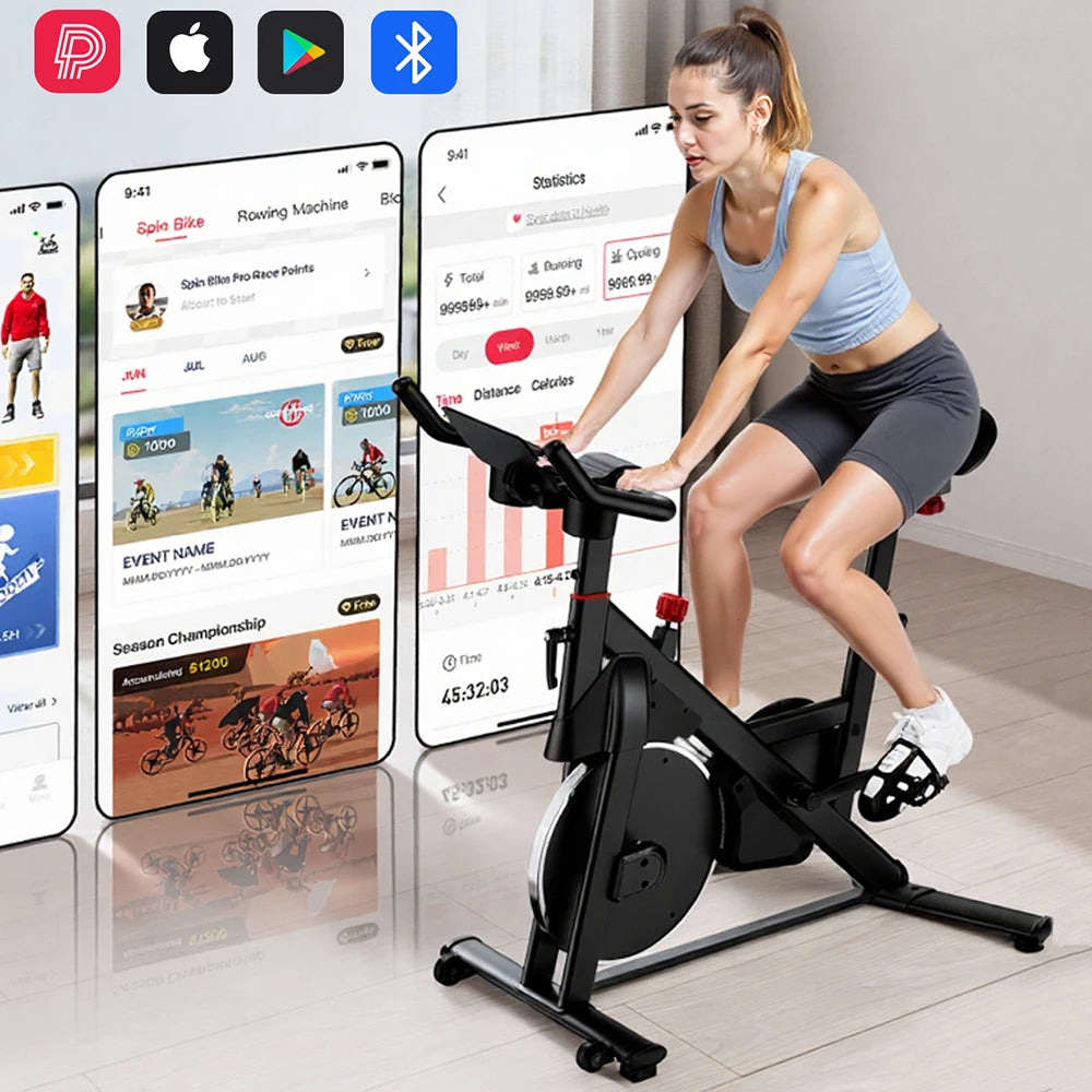 Exercise Bike, 32-Level Magnetic Resistance Stationary Bikes for Home, Low Noise Workout Cycling Bike for Home