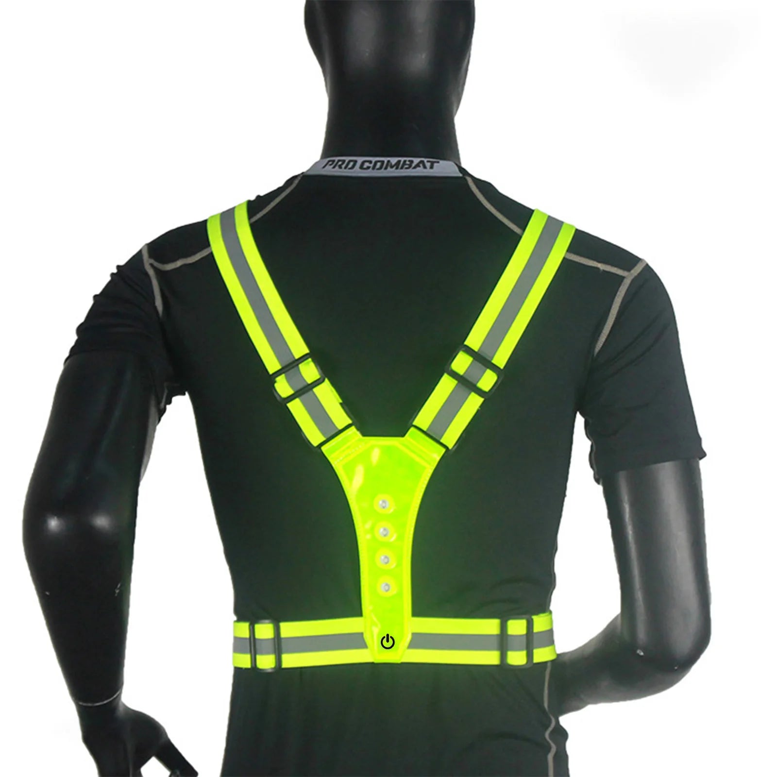 LED Cycling Vest, High Visibility, Outdoor Running Cycling Reflective Safety Vest, Adjustable Elastic Strap, Reflective Belt