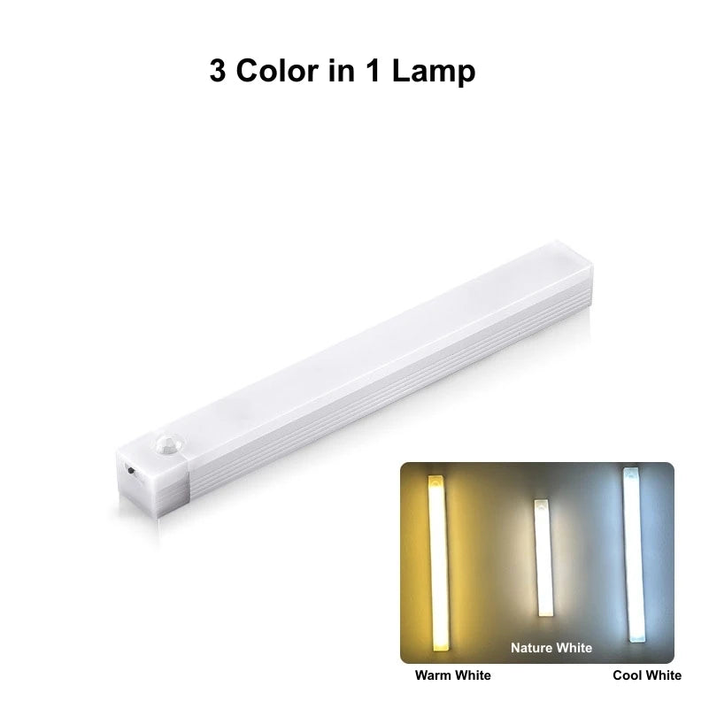 Wireless USB Rechargeable Motion Sensor LED Bar, Night Light Portable Cordless Magnetic Cabinet Lamp