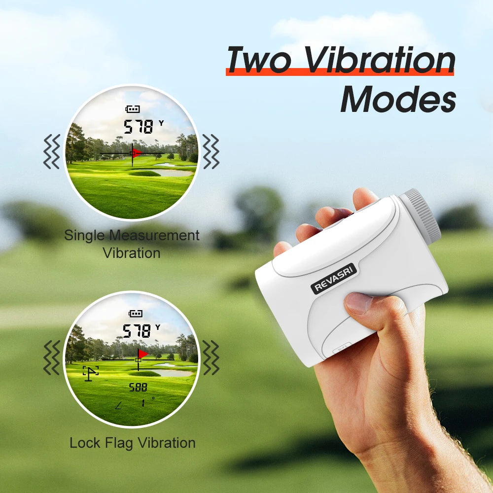REVASRI Mini Golf Rangefinder 1300 Yards 6X Magnification, Flag Lock & Vibration Alert, Slope Mode Range Finder for Golfing