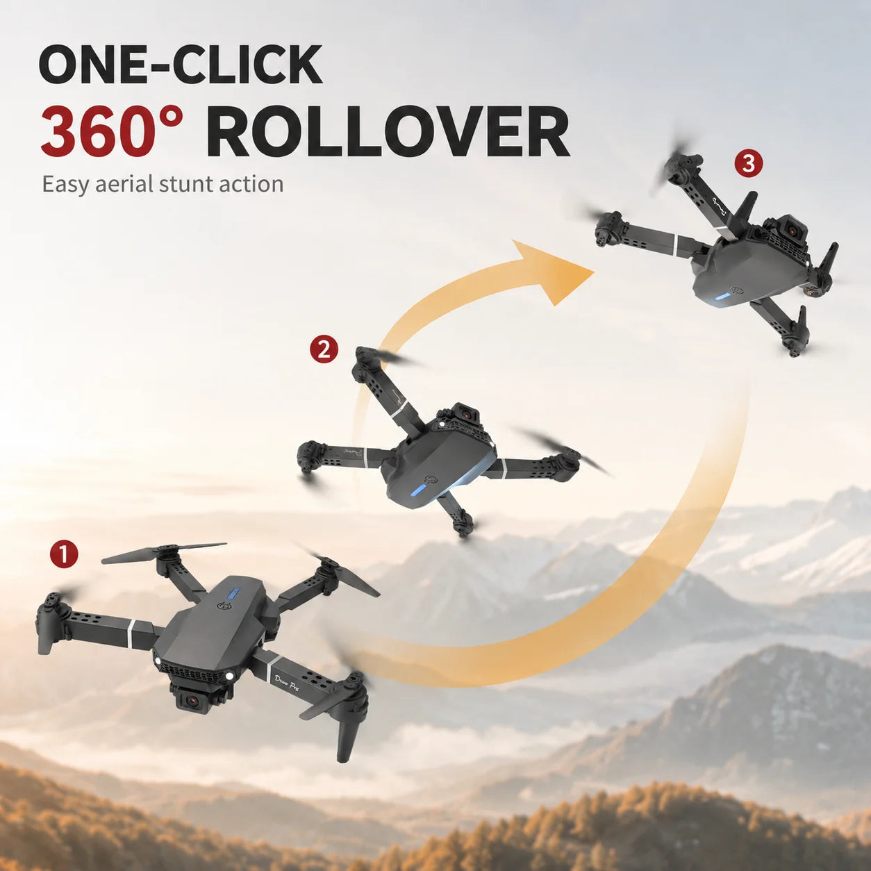 Brushless Motor Foldable Drone Optical Flow Drone 360° Rolling Trajectory Flight Headless Mode Speed Adjustment APP Control Drone