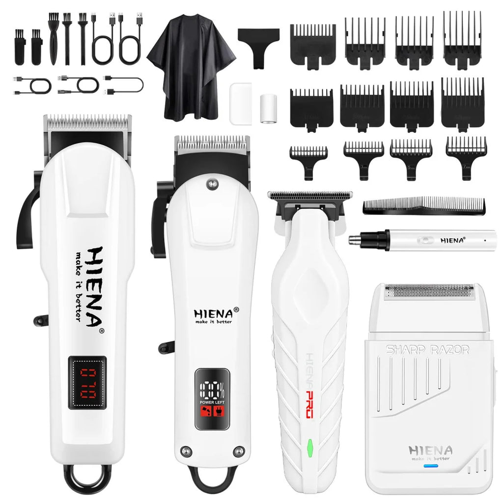 Professional Hair Clippers, Rechargeable Hair Trimmer, Men's Electric Ear and Nose Hair Trimmer Grooming Kit, Rechargeable Electric Razor, 4 Piece Set