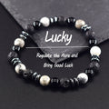 Classic Black Natural Labradorite Volcanic Stone Beads Bracelet Women Men Spiritual Protection and Energetic Banlance Jewelry