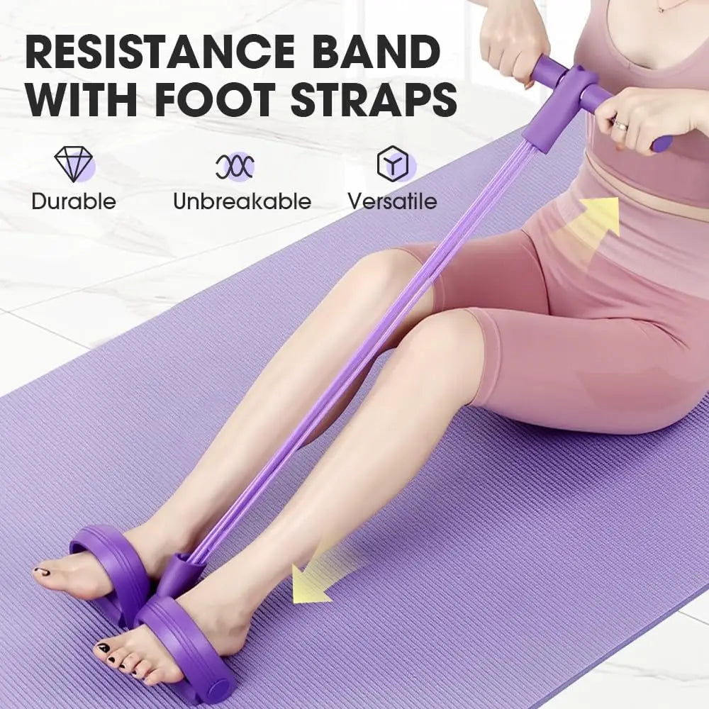 Yoga Sports Crunches Elastic Pull Rope with Handles, Multifunction Resistance Bands, Core Training