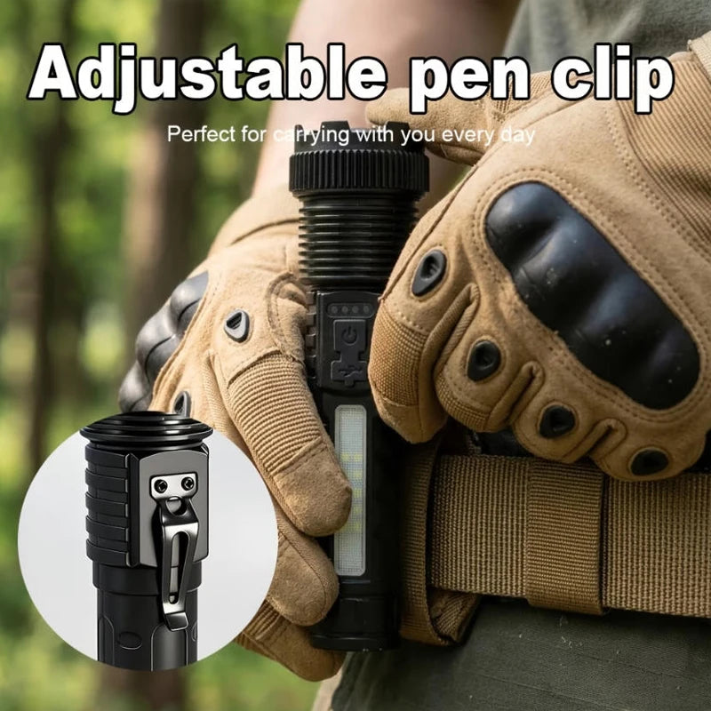 2PCS High Power LED Flashlight Strong Light Tactical Torch Rechargeable Portable Lamp Outdoor Emergency Camping Lantern