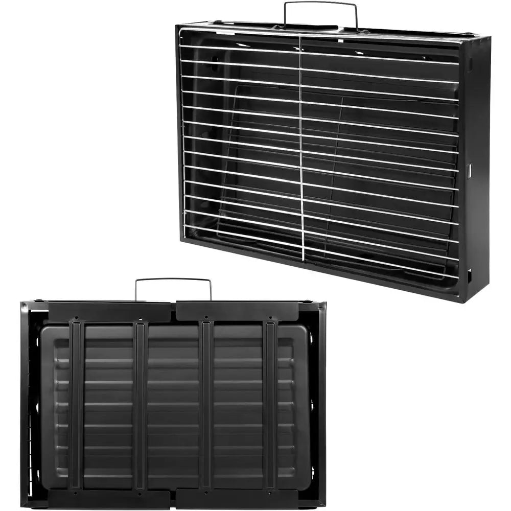 Portable Lightweight Charcoal BBQ Grill for Outdoor, Camping, and Garden Parties - 17''x11.6''x2.6''