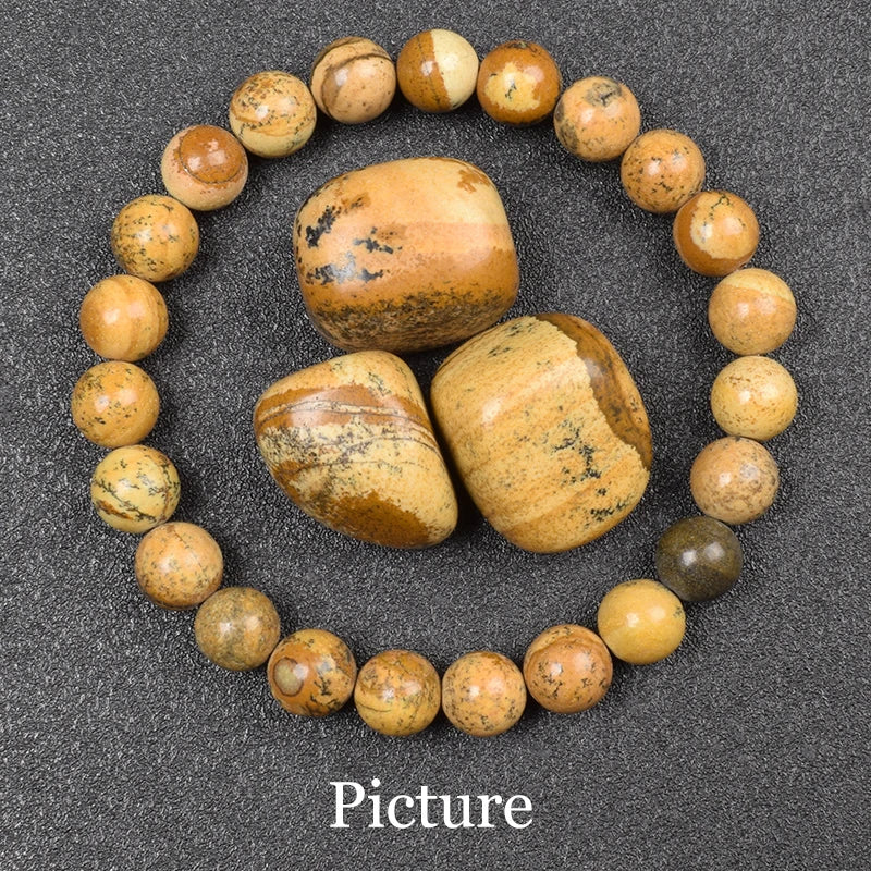 Golden Obsidian Stone Beads Bracelet Men Women Golden Light Rainbow Obsidian Raw Stone Round Bead Natural Energy Jewelry