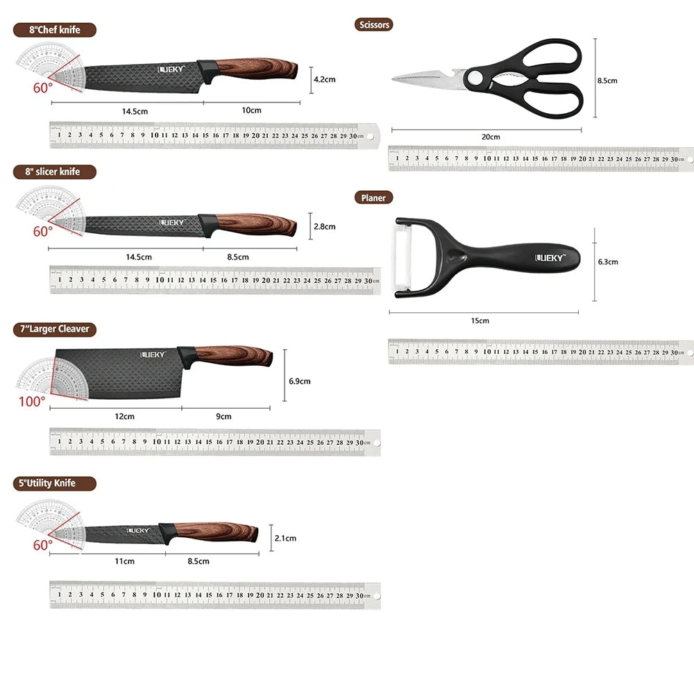 Kitchen Knife Set Stainless Steel Knife, 6-Piece, Essential Cooking Tools