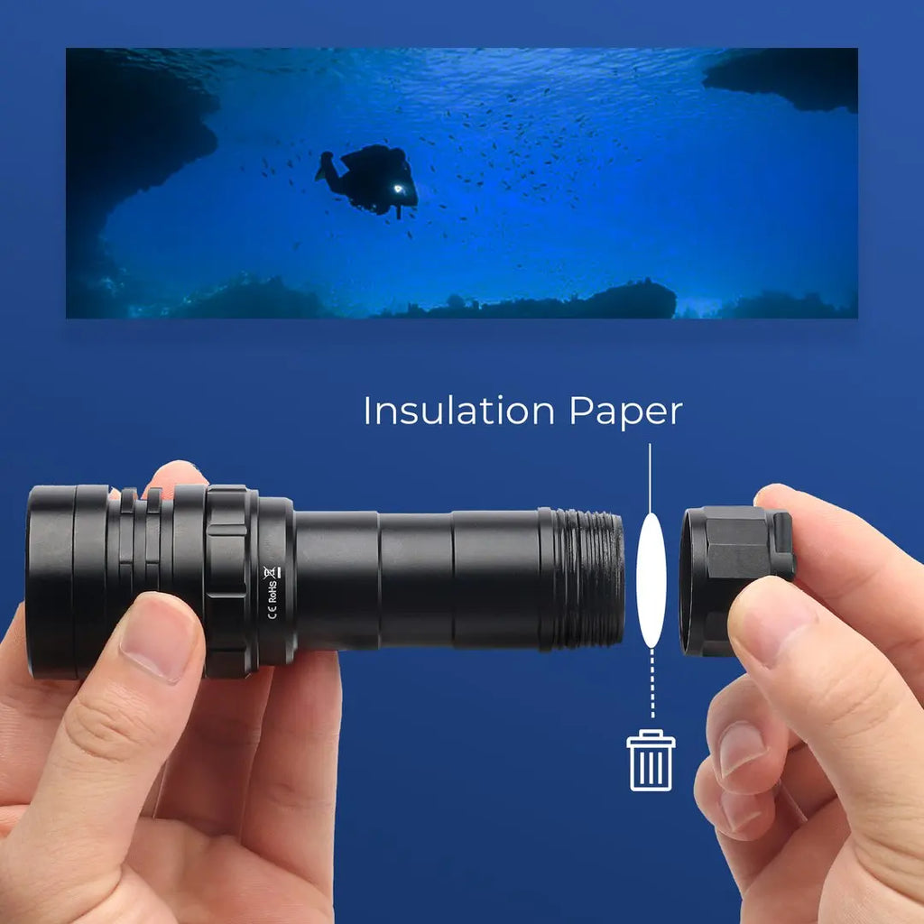 SD05 Scuba Diving Flashlight XHP50.2 Super Bright 3000lm 21700 Battery Dive Torch with Magnetic Switch 5000K 6500K